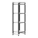 A black Cambro Camshelving® Elements 4-shelf unit.