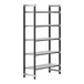 A black metal Cambro Camshelving® Elements starter unit with four shelves.