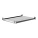 A Cambro Camshelving® Elements metal shelf with vented metal rails.