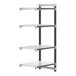 A white and grey Cambro Camshelving® Elements XTRA 4-shelf add-on unit.