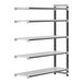 A white metal Camshelving® Elements XTRA add-on unit with 5 vented shelves.