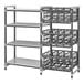 A grey metal Cambro Camshelving Elements XTRA stationary add-on unit for full-size cans.