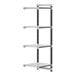 A metal Cambro Camshelving Elements XTRA 4-shelf unit.
