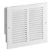 A white Oatey Sure-Vent wall box with a metal grille faceplate and screw.