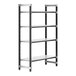 A black Cambro Camshelving Elements starter unit with white shelves.