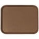 A brown Cambro fast food tray with a textured surface.