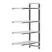 A white and grey metal Camshelving® Elements XTRA add-on unit with 4 shelves.