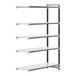 A white rectangular Cambro Camshelving® Elements Add-On Unit with four shelves.