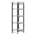 A black and silver Cambro Camshelving Elements XTRA 5-shelf unit.