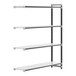A white Cambro Elements XTRA 4-shelf add-on unit with black metal shelves.