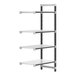 A white Cambro Camshelving Elements XTRA 4-shelf add-on unit.