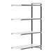 A white rectangular Cambro Camshelving® Elements XTRA Add-On shelf with black shelves.