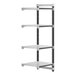 A white Cambro Camshelving® Elements XTRA add-on unit with 4 vented shelves.