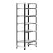 A black and silver metal Cambro Camshelving Elements unit with 5 shelves.