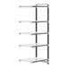 A white Cambro Camshelving® Elements XTRA add-on shelf with black legs.