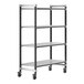 A Cambro Elements metal shelving unit with wheels.