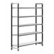 A black metal Cambro Camshelving Elements starter unit with five shelves.