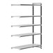 A metal Cambro Camshelving Elements XTRA add-on shelf with four vented shelves.