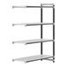 A white rectangular vented shelf with four shelves.