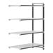 A white Cambro Camshelving® Elements XTRA 4-shelf vented add-on unit.