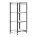 A black and silver Cambro Camshelving® Elements XTRA 4-shelf unit.