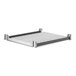 A white metal Camshelving® shelf with grey vents.