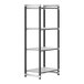 A metal Cambro Camshelving unit with four shelves.