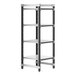 A black and grey Cambro Camshelving Elements XTRA 4-shelf starter unit.