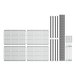 A white rectangular set of metal Camshelving rails with black metal parts.