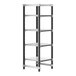 A black and silver Cambro Camshelving® Elements XTRA 4-shelf unit.