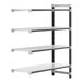 A metal Cambro shelving add-on unit with four shelves.