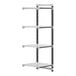 A white and grey Cambro Camshelving Elements XTRA add-on unit with four shelves.