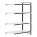 A white rectangular Cambro Camshelving® Elements add-on unit with black shelves.