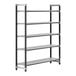 A metal Cambro Camshelving unit with five shelves.