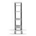 A white Cambro Camshelving® Elements mobile unit with four shelves on wheels.