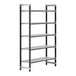 A black metal Cambro Camshelving Elements starter unit with 5 vented shelves.