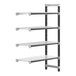 A white Cambro Camshelving Elements XTRA 4-Shelf Add-On Unit.
