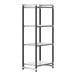 A metal Cambro Camshelving® starter unit with four shelves.