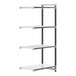 A white Cambro Camshelving® Elements XTRA 4-Shelf Add-On Unit.