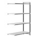 A white Cambro Camshelving Elements XTRA add-on unit with four shelves.