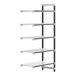 A white Camshelving unit with black legs and four shelves.