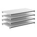 A set of four solid rectangular shelving panels designed for modular shelving systems.