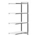 A white Cambro Elements XTRA 4-shelf add-on unit with black trim.
