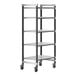 A Cambro Elements metal shelving unit with wheels.