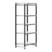 A black metal Cambro Camshelving Elements starter unit with four shelves.