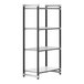 A black and silver Cambro Camshelving® Elements XTRA 4-shelf starter unit.