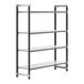A black metal Cambro Camshelving® Elements starter unit with 4 shelves.