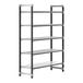 A metal Cambro Camshelving unit with four shelves.
