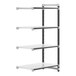 A white Cambro Camshelving® Elements XTRA add-on unit with black metal legs.