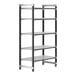 A Cambro metal shelving unit with four vented shelves.